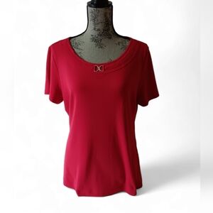 Karen Scott women's red short-sleeve top size L